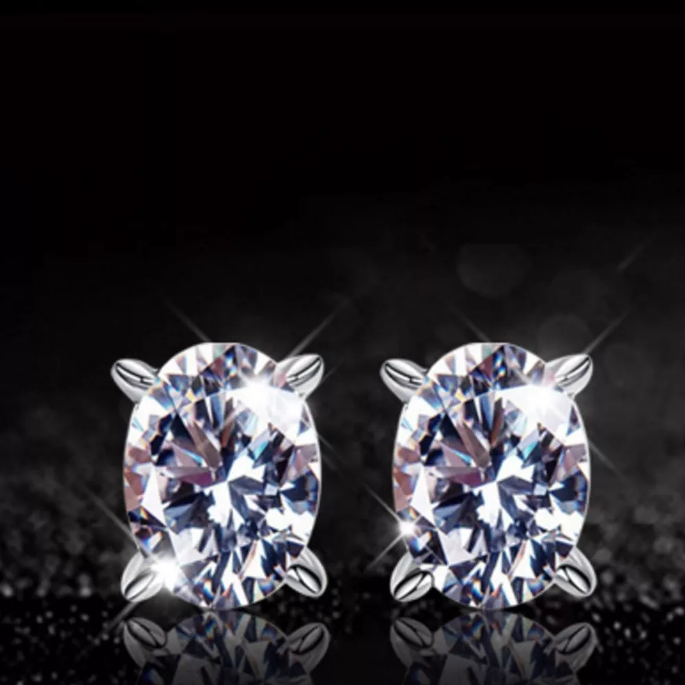 1 Carat Moissanite 925 Sterling Silver Stud Earrings, image 4
