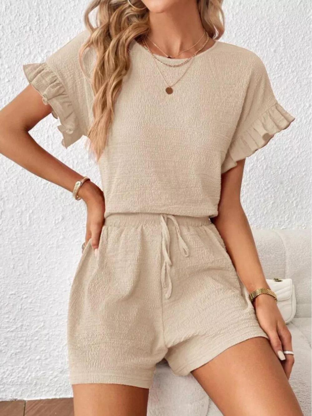 Round Neck Tee and Shorts Set, image 5