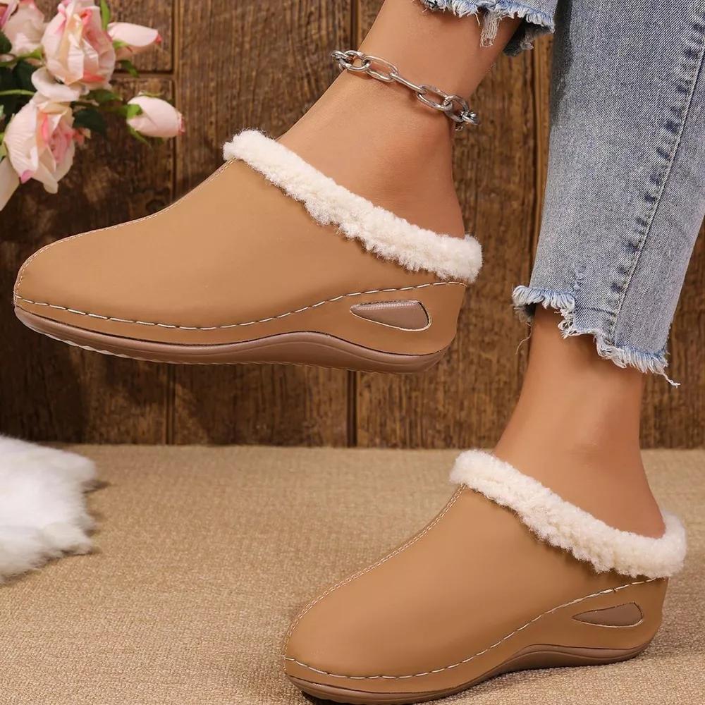 Cozy Plush Lined Wedge Slippers, image 6