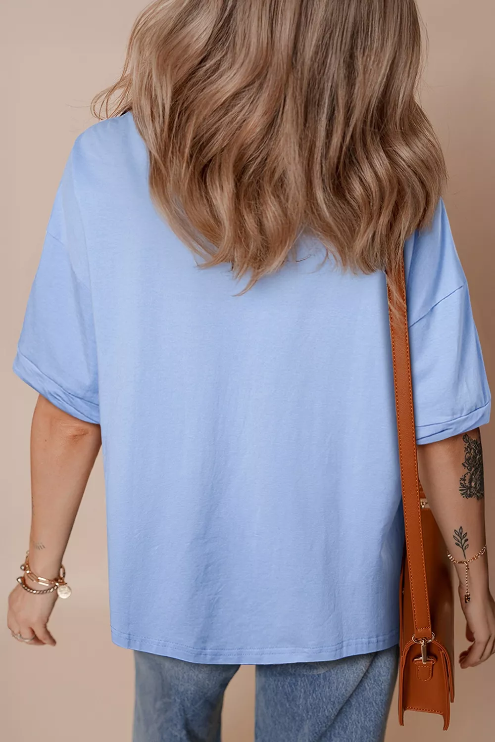 Western Duck Graphic Round Neck Oversized T-Shirt, image 3