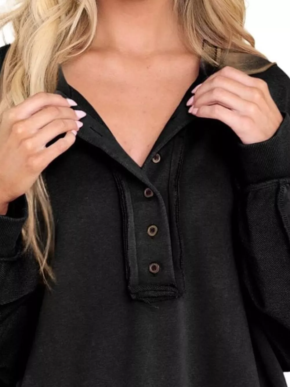 Half Snap Long Sleeve Sweatshirt, image 8