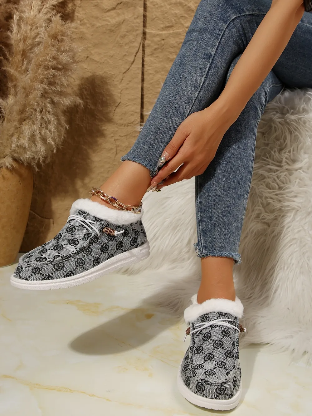 Printed Round Toe Flat Slip-Ons, image 19