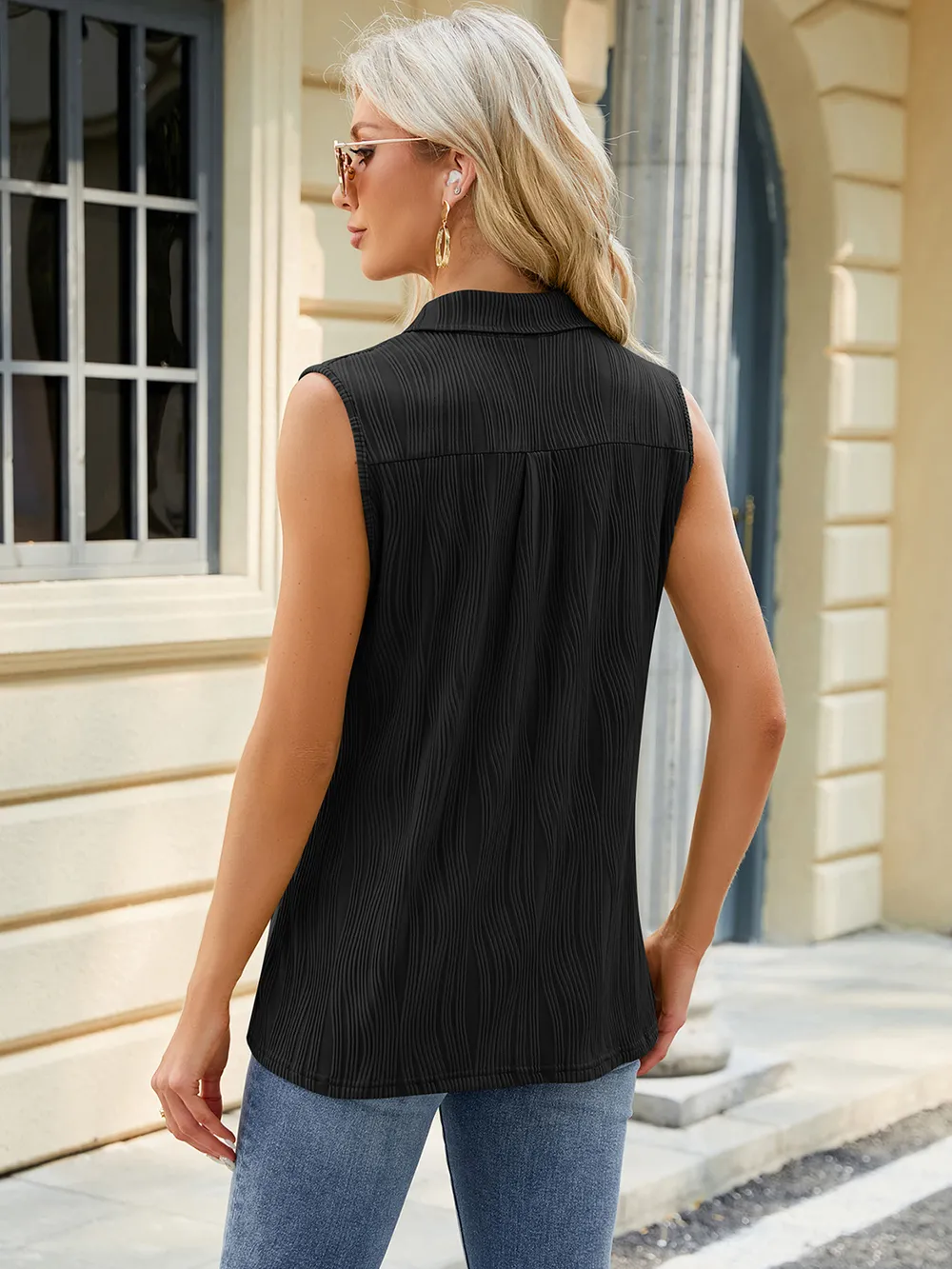 Textured Johnny Collar Tank, image 2
