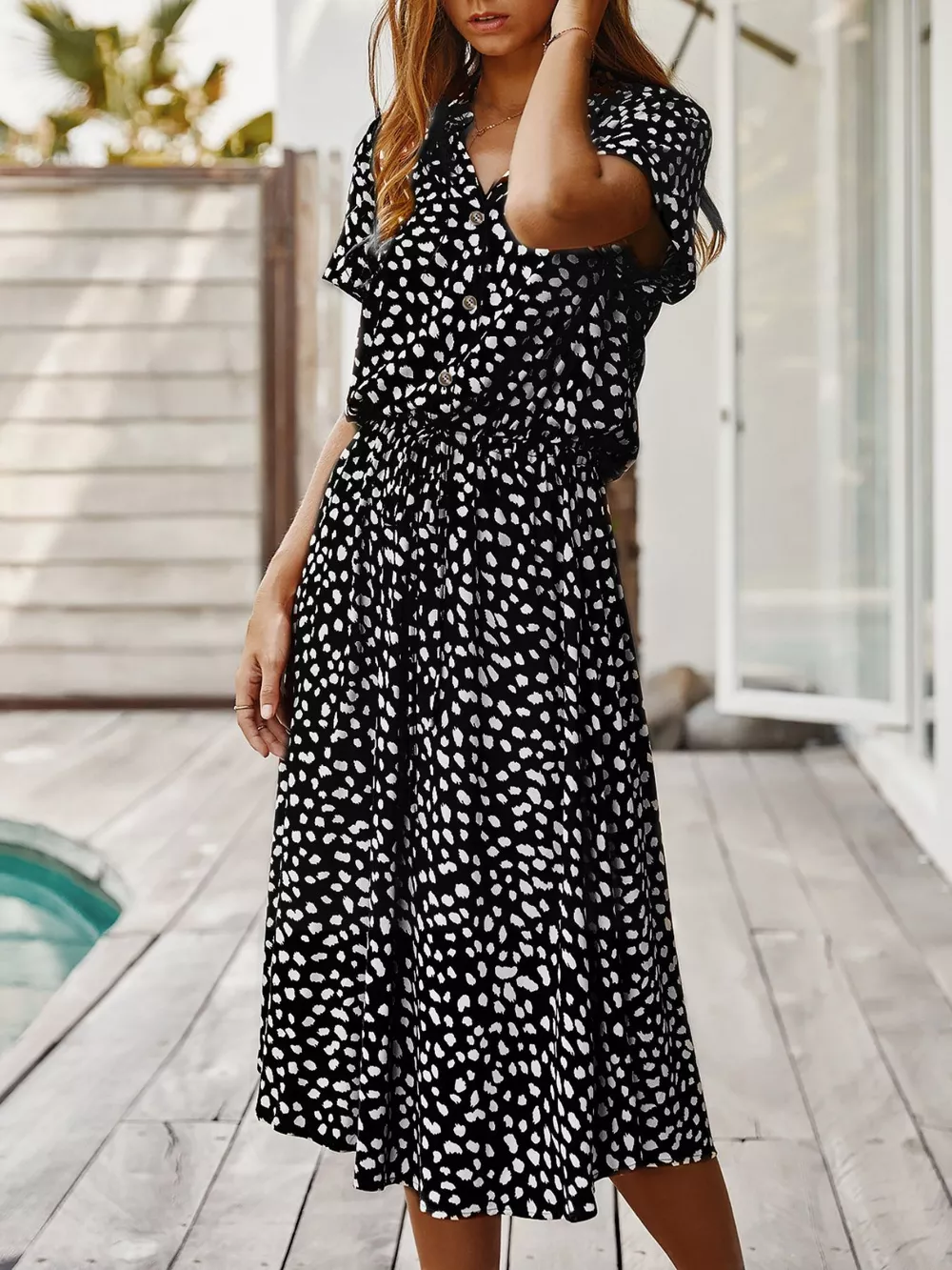 Animal Print Short Sleeve Dress, image 3