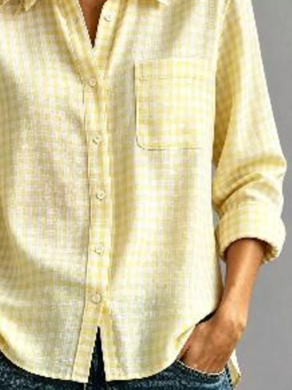 Gingham Button-Down Long Sleeve Shirt, image 13