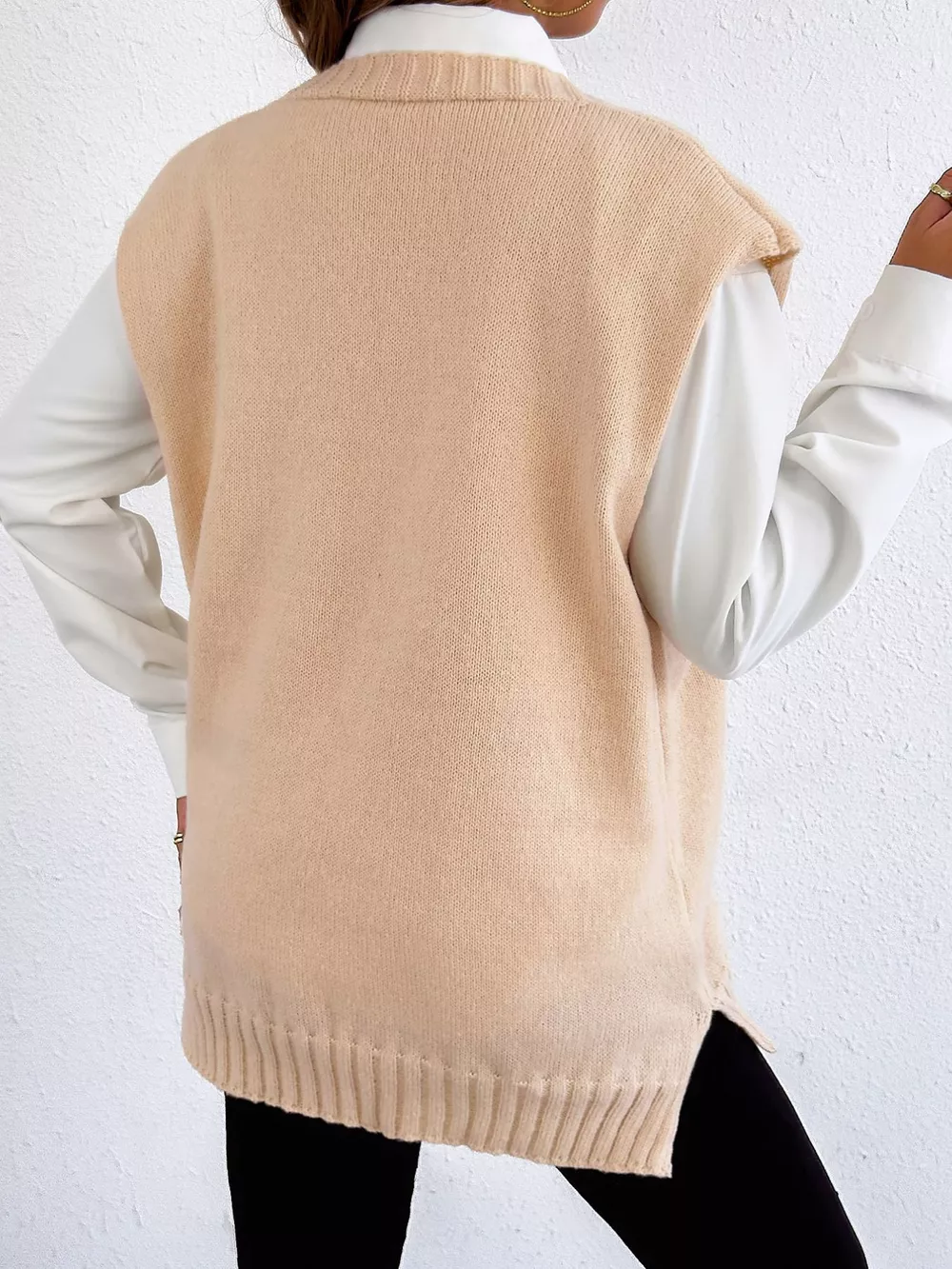 Button-Down Button Up Sweater Vest, image 7