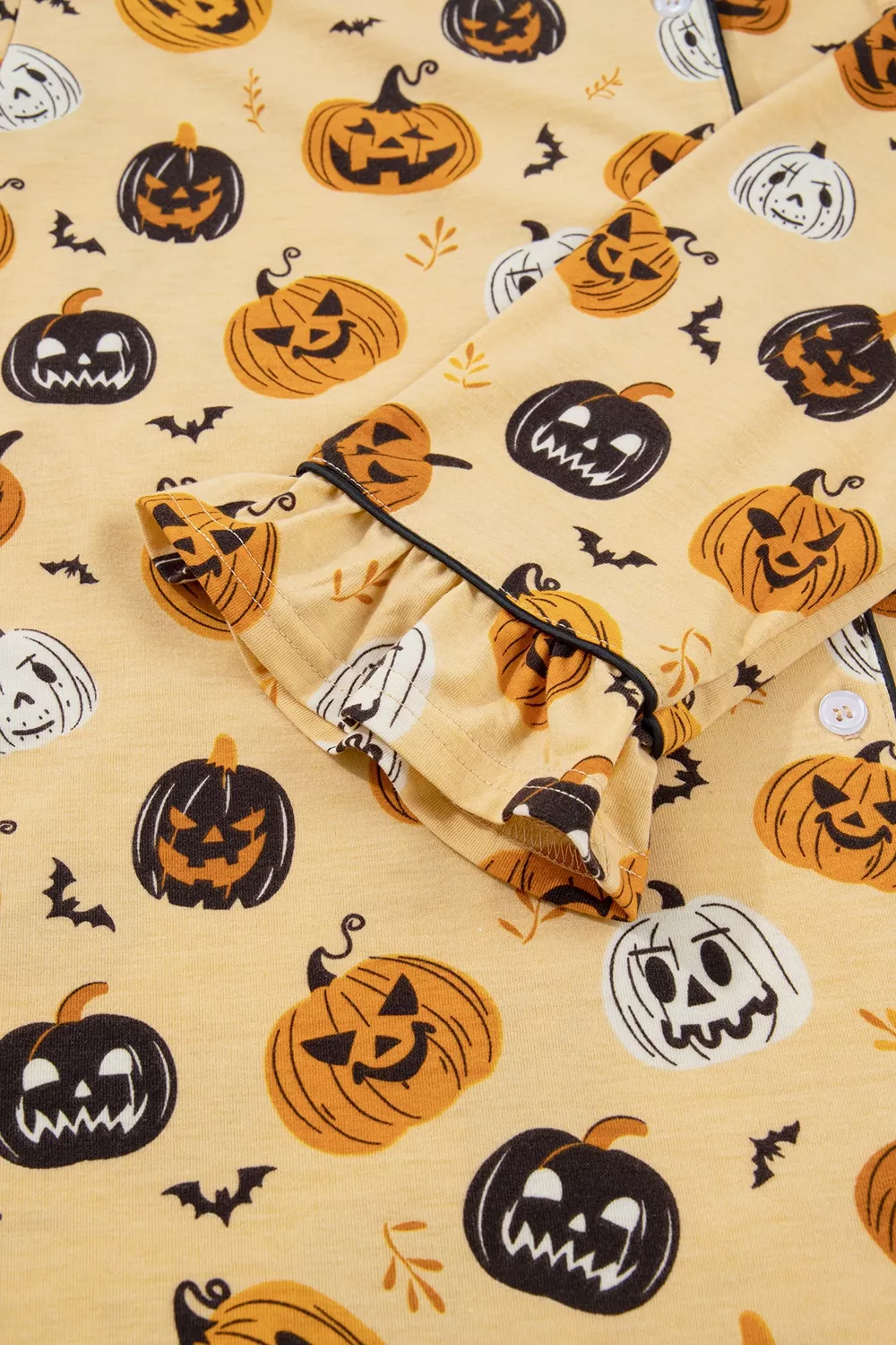 Halloween Pumpkin Print Long Sleeve Two Piece Lounge Set, image 8
