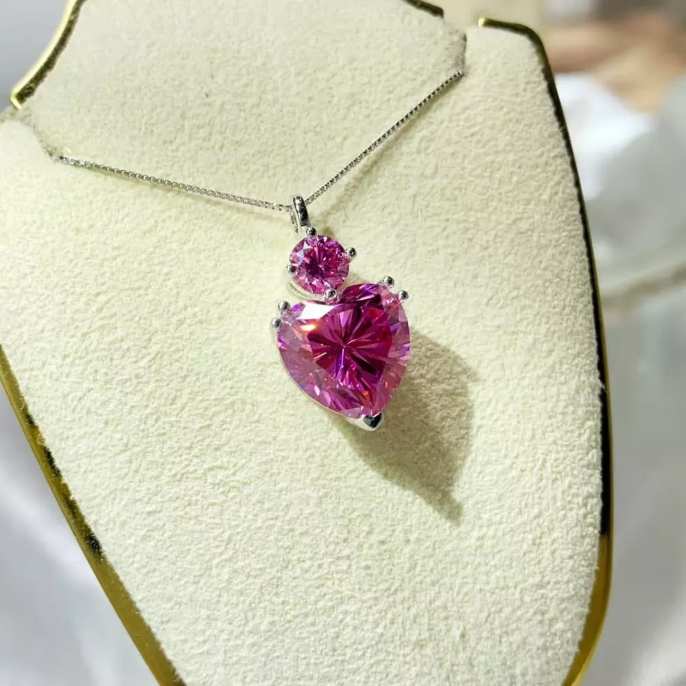 5.5 Carat Moissanite 925 Sterling Silver Pendant Necklace, image 2
