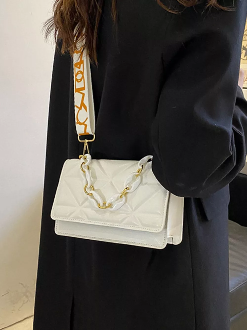Quilted Adjustable Strap Crossbody Bag, image 5