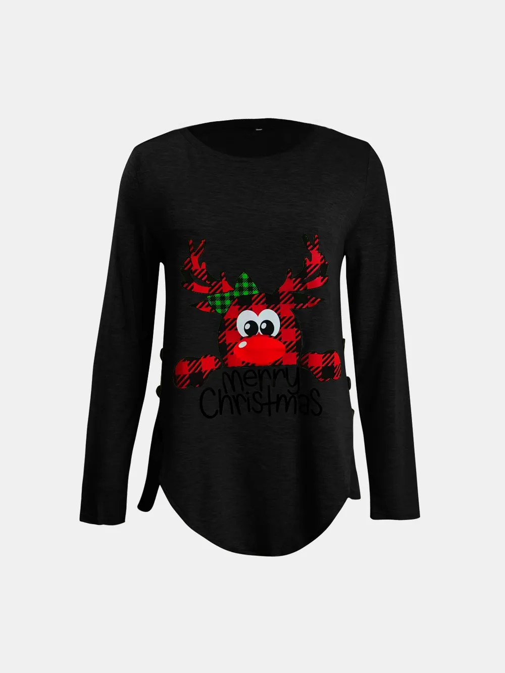 Full Size Reindeer Round Neck Long Sleeve T-Shirt, image 10