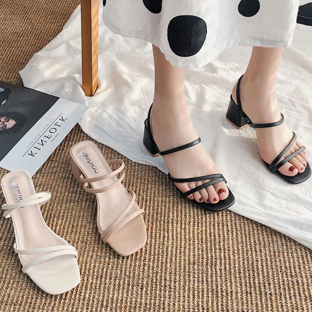 Open Toe Block Heels Sandals, image 2