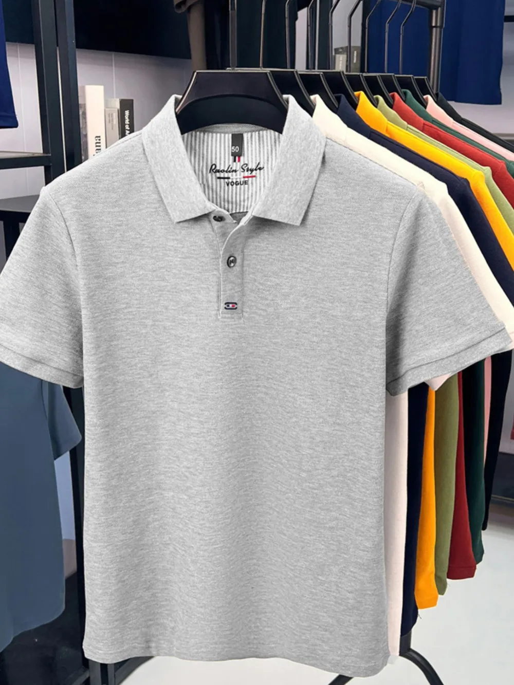 Men's Plus Size Collared Neck Short Sleeve Polo, image 5