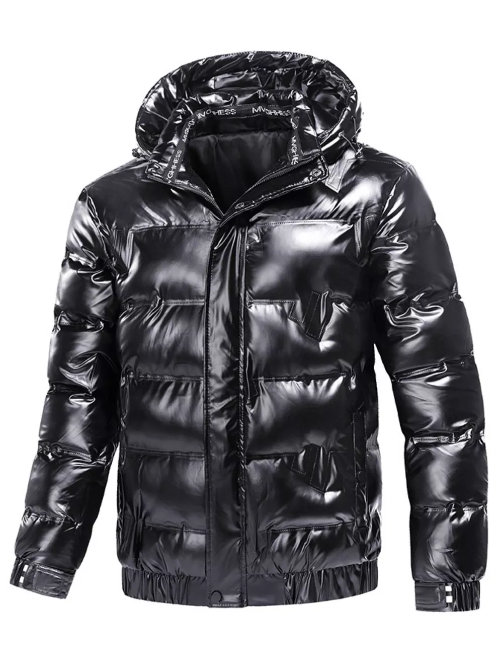 Men's Plus Size Zip Up Hooded Puffer Jacket
