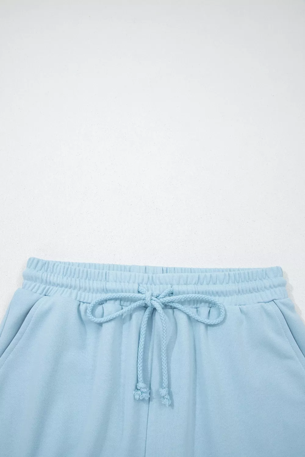 Solid Color Loose Tee Drawstring Shorts 2pcs Outfit Set, image 6