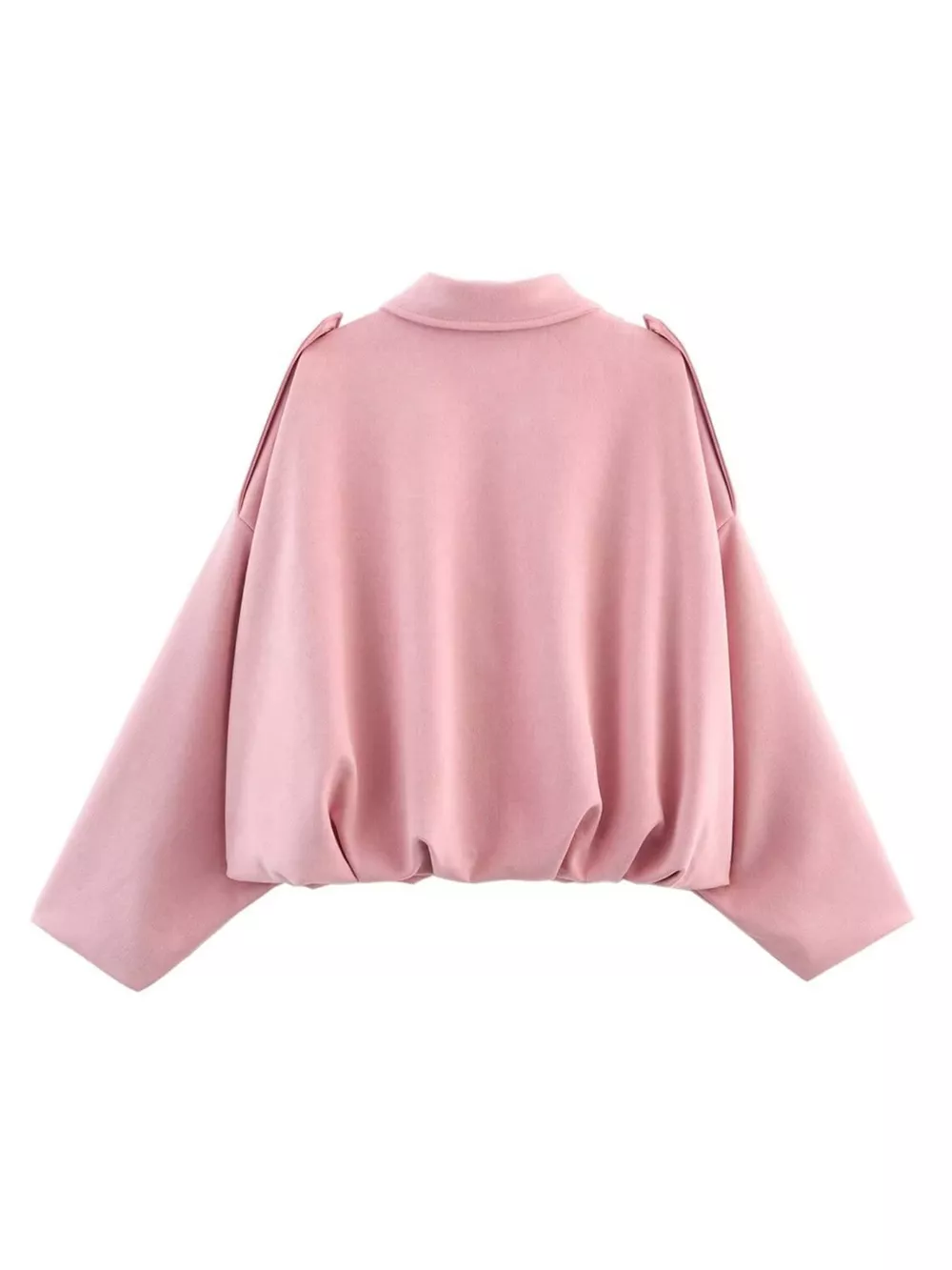 Collared Neck Dropped Shoulder Jacket, image 3