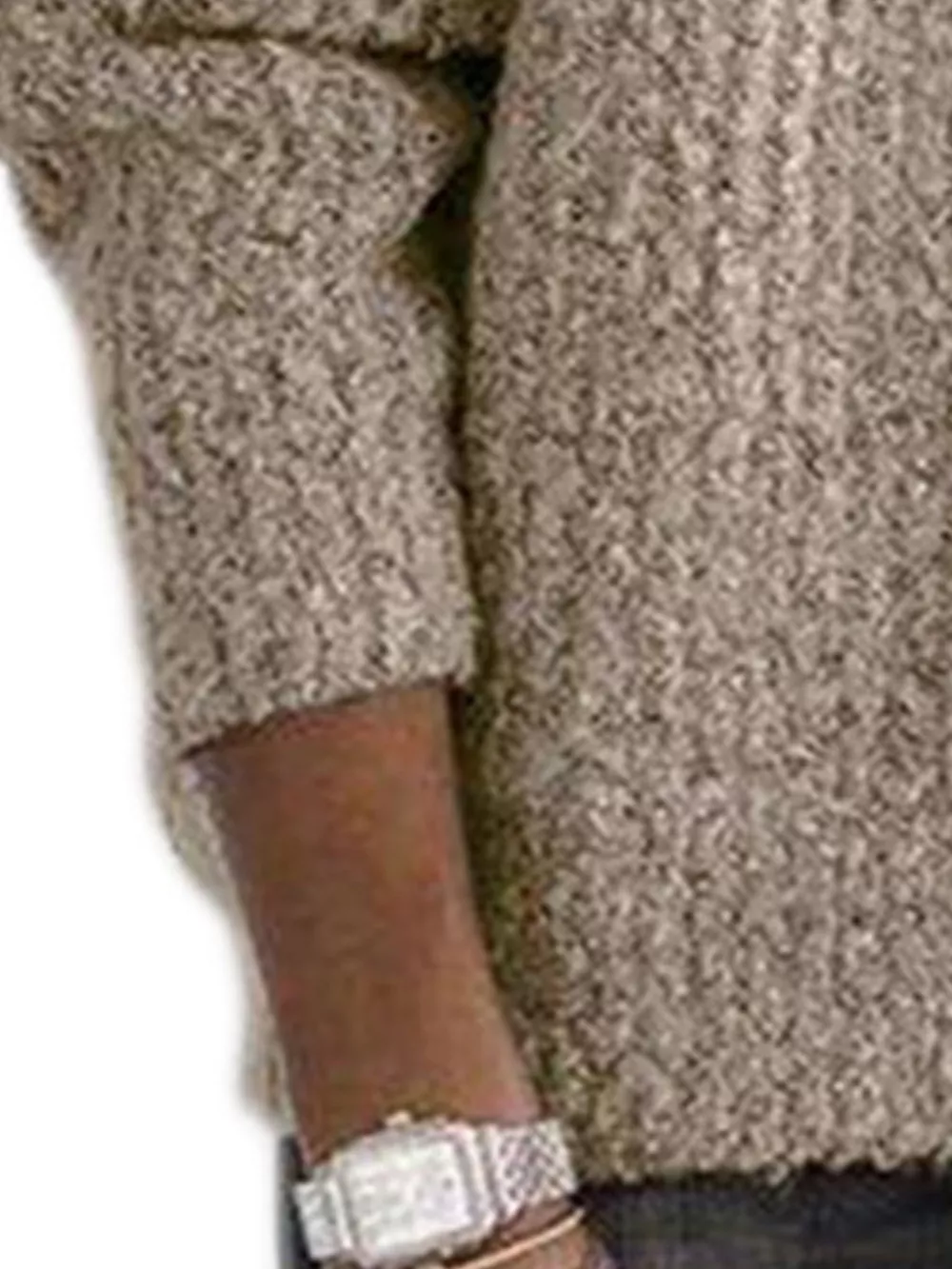 Full Size Half-Zip Textured Sweater Plus Size, image 10