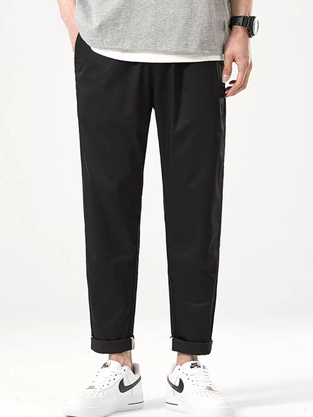 Men's Casual Straight-Leg Cropped Pants, image 2