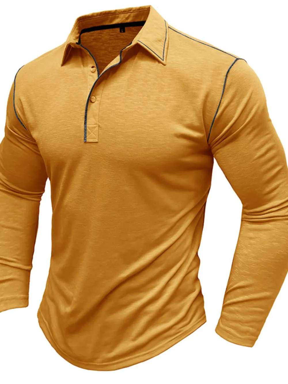 Men's Button Detail Long Sleeve Polo, image 8