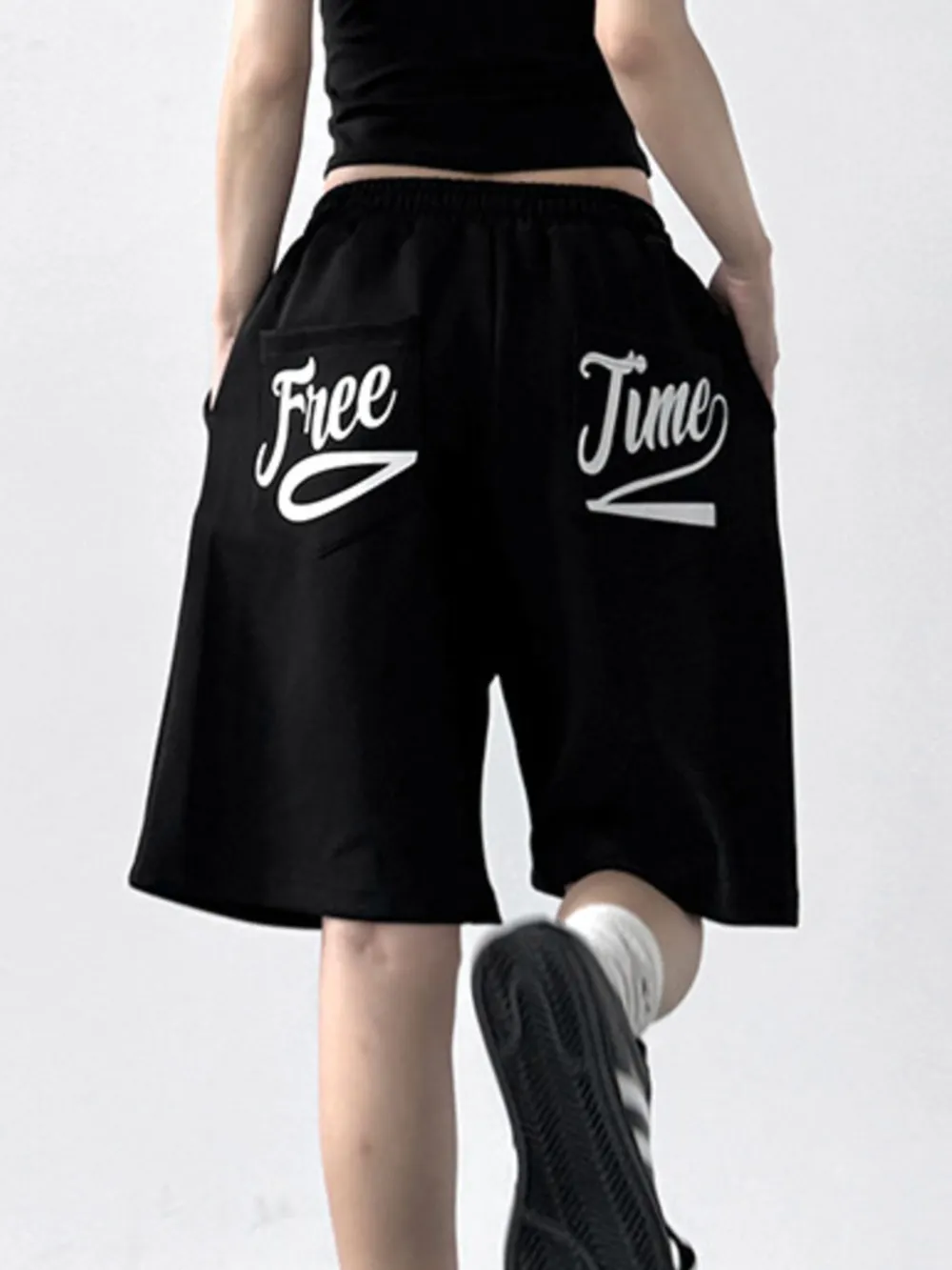 Drawstring Wide Leg Shorts, image 3