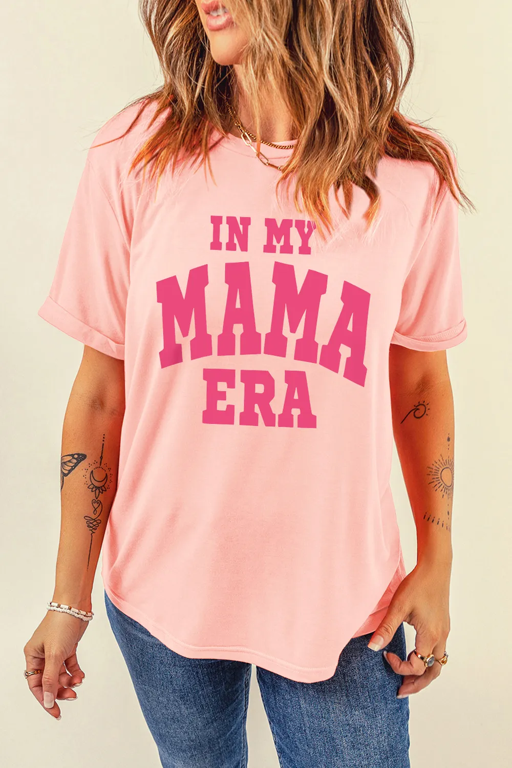 IN MY MAMA ERA Round Neck T-Shirt, image 2