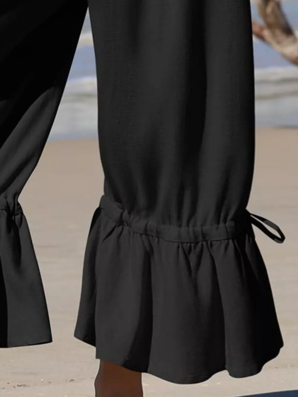Full Size Wide-Leg Pants with Ruffle Hem Plus Size, image 6
