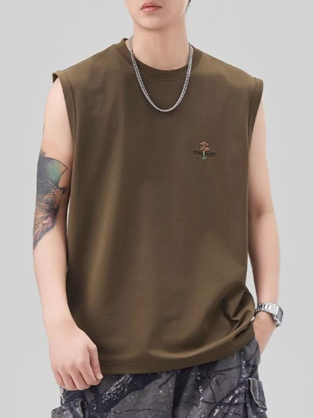 Men's Plus Size Round Neck Tank, image 4