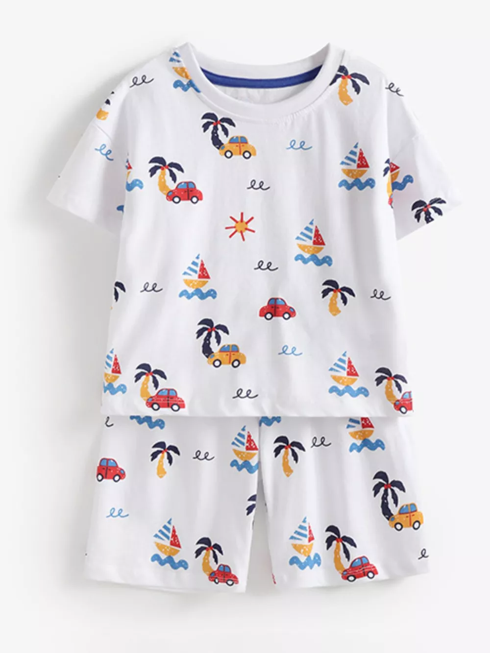 Children's Printed Round Neck Tee and Shorts Set, image 2