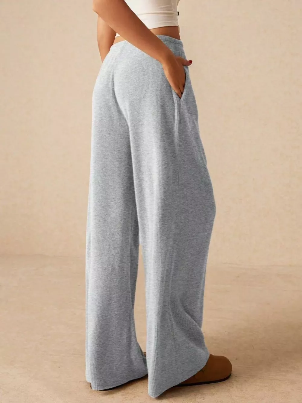 Drawstring Wide Leg Pants, image 2