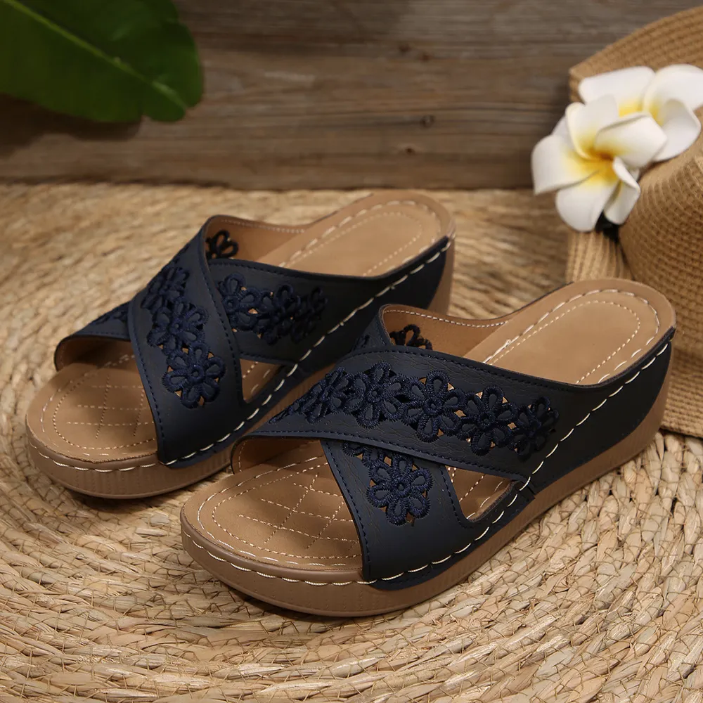 Peep Toe Wedge Sandals, image 4