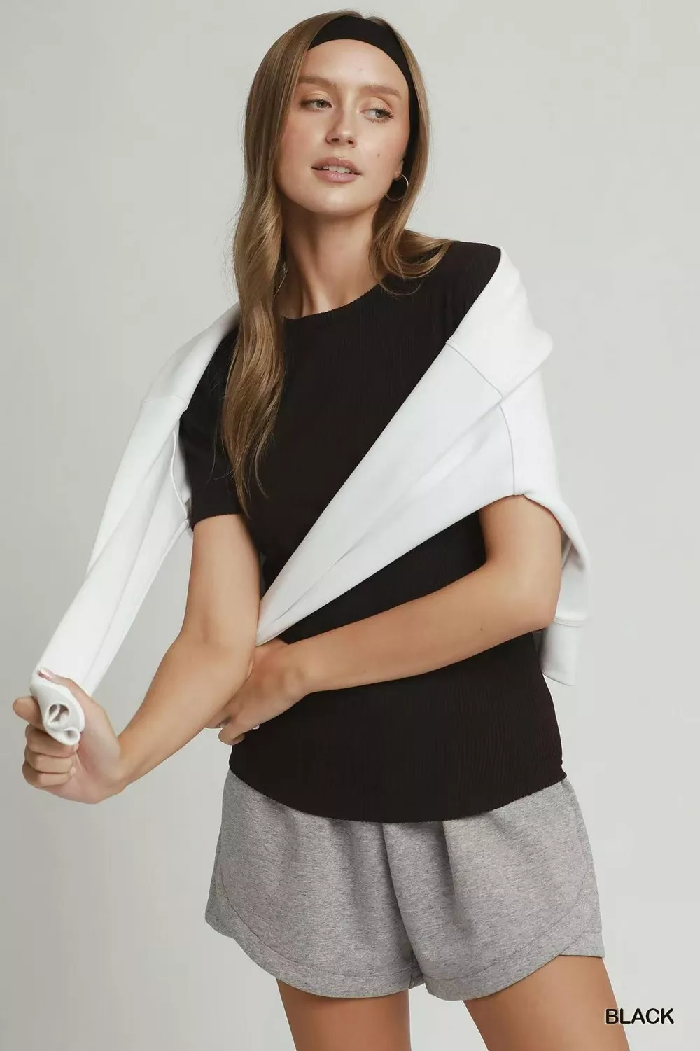 Brushed Rib Short Sleeve Top, image 2