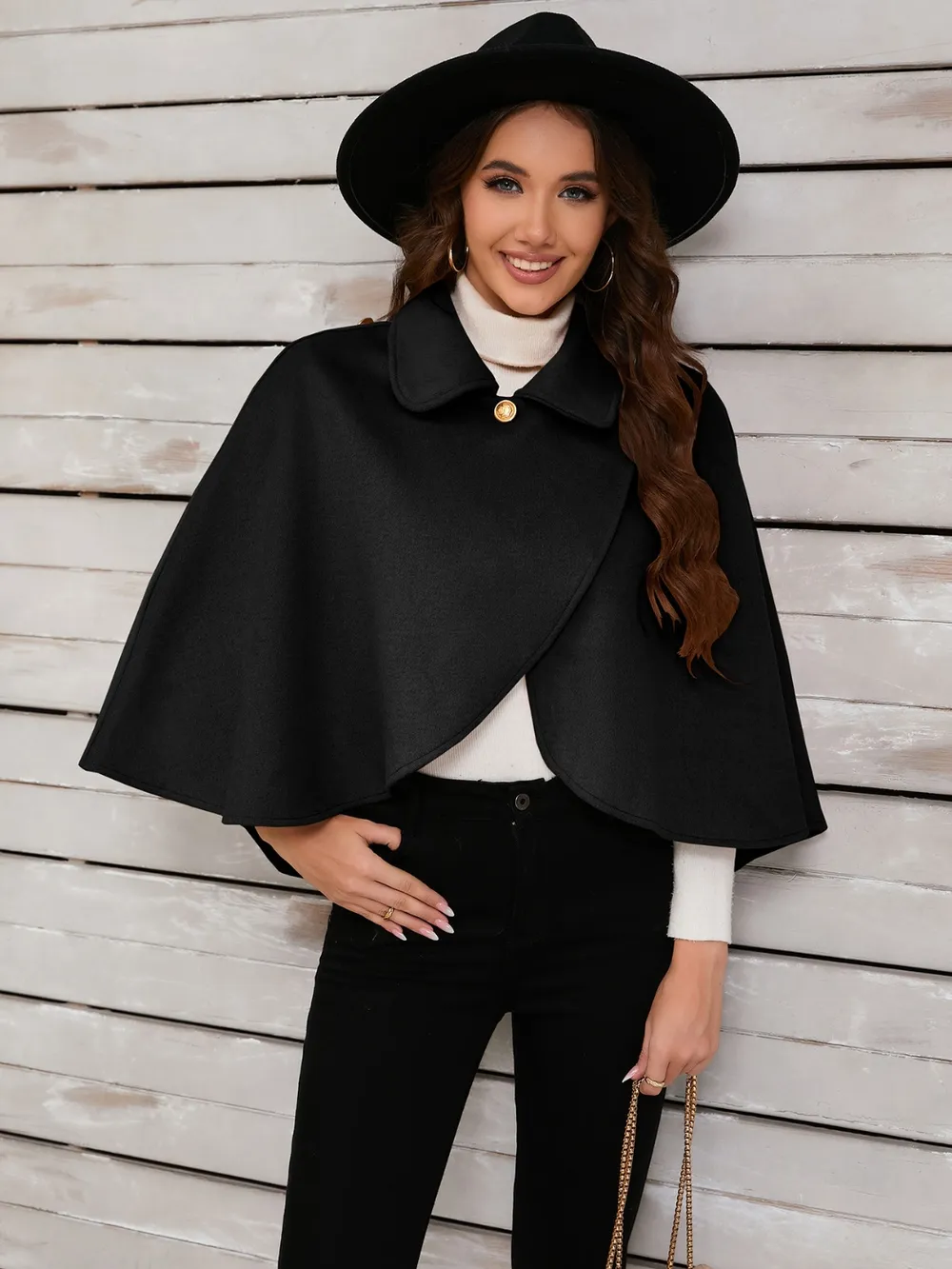 Collared Neck Cropped Cape, image 10