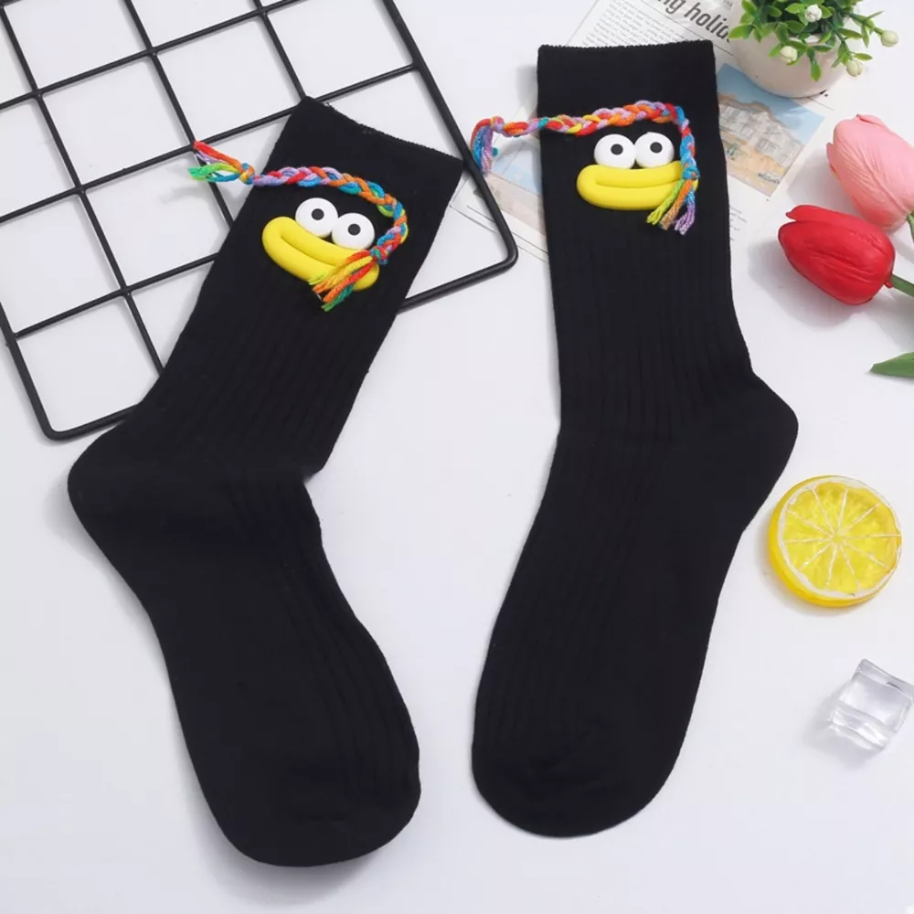Cartoon Ribbed Knit Crew Socks, image 6