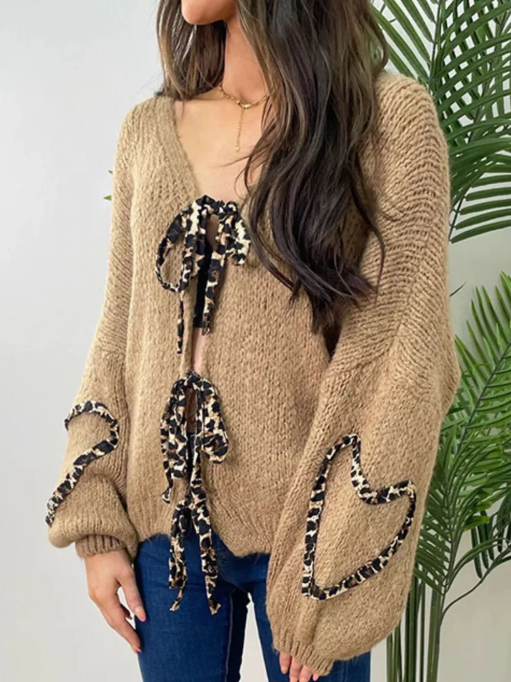 Tie Front Long Sleeve Sweater, image 11