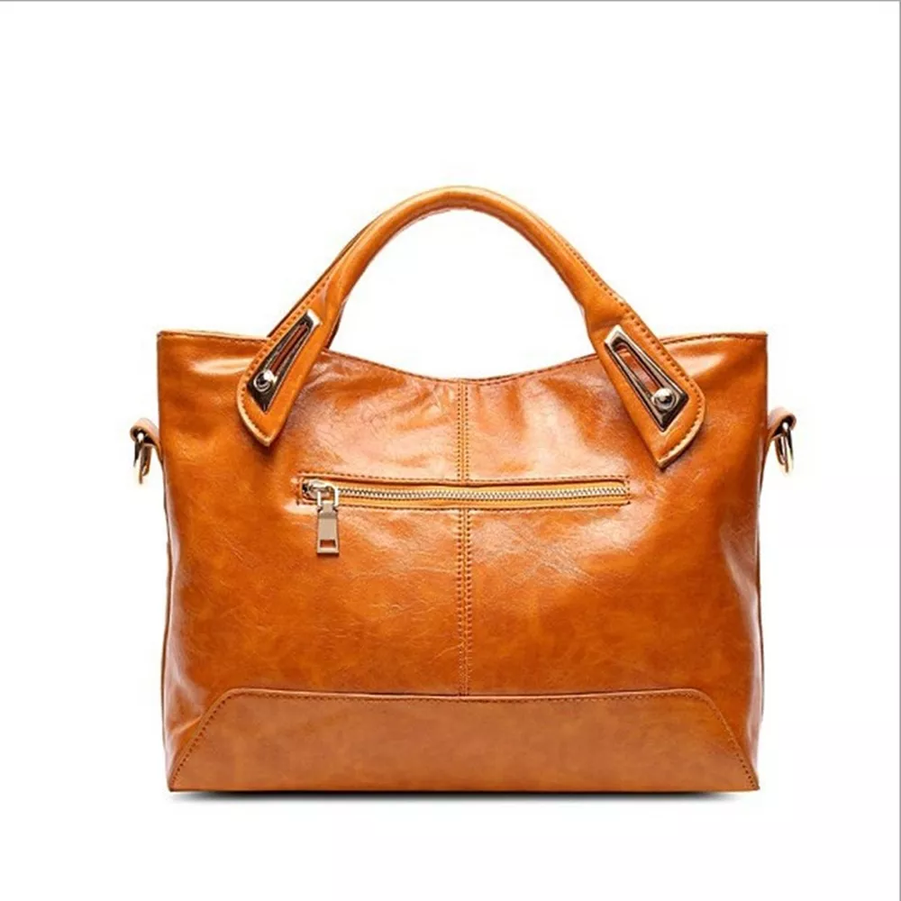 Vintage Style PU Leather Tote Handbag with Adjustable Shoulder Strap, image 2