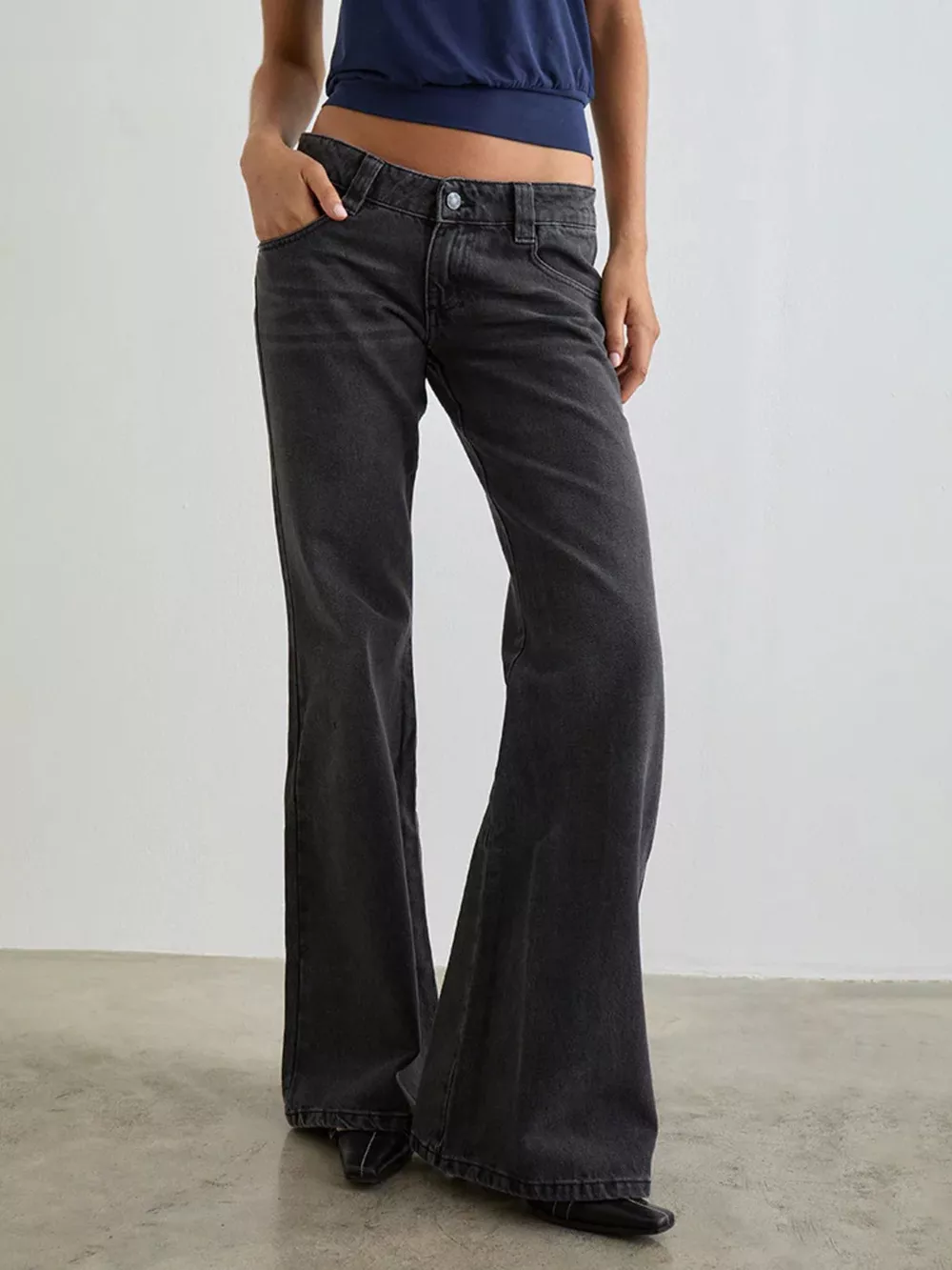 Low Rise Flare Leg Jeans