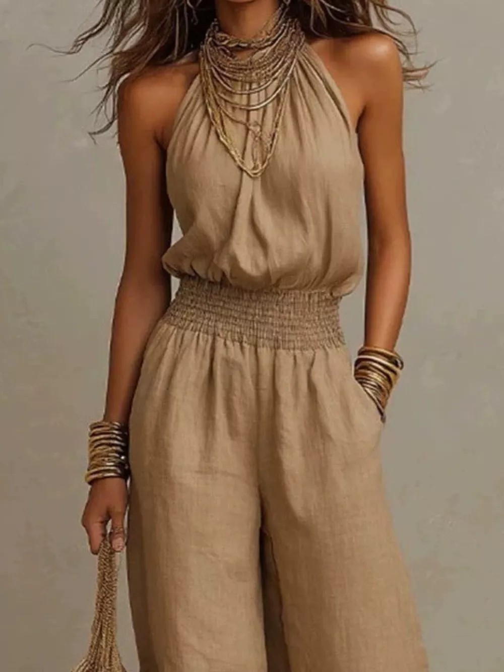 Elegant Halter Neck Wide-Leg Jumpsuit, image 10