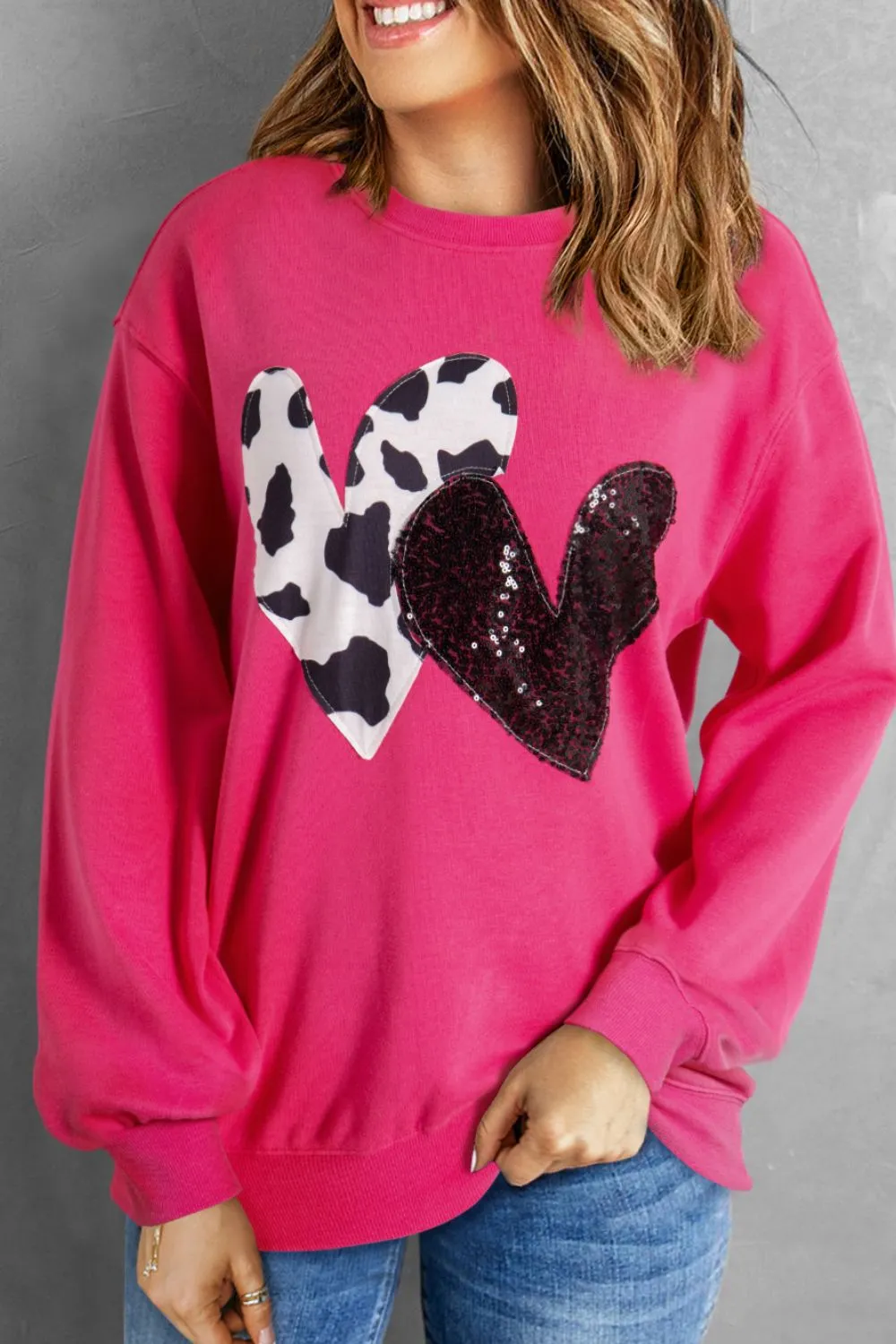 Heart Patch Long Sleeve Sweatshirt, image 6