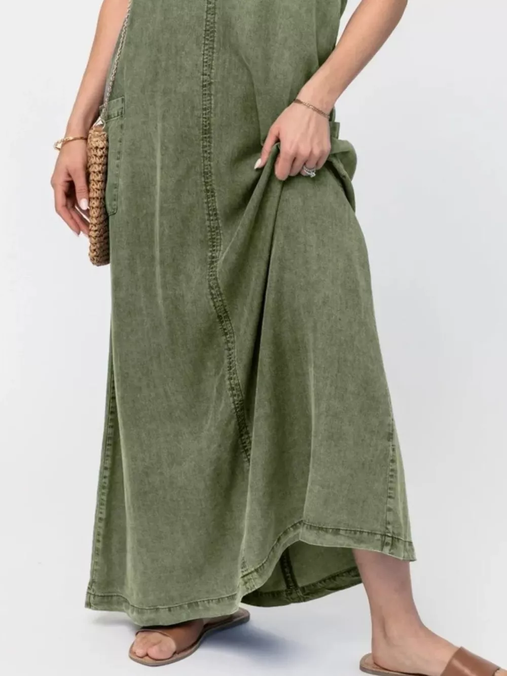 Casual Washed Denim Cami Maxi Dress, image 19