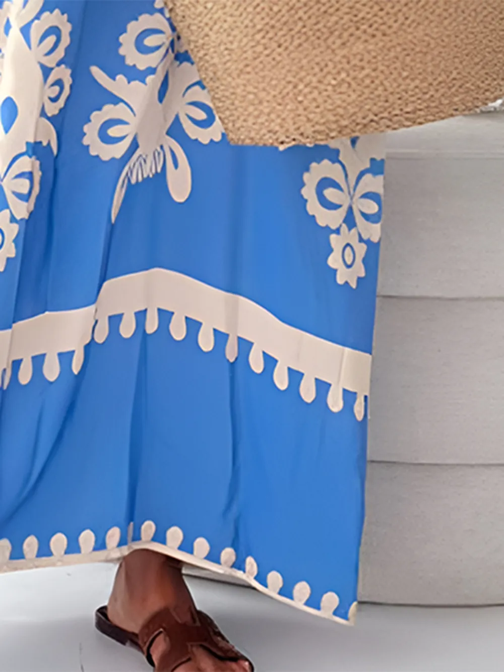 Printed Spaghetti Strap Sleeveless Maxi Dress, image 2