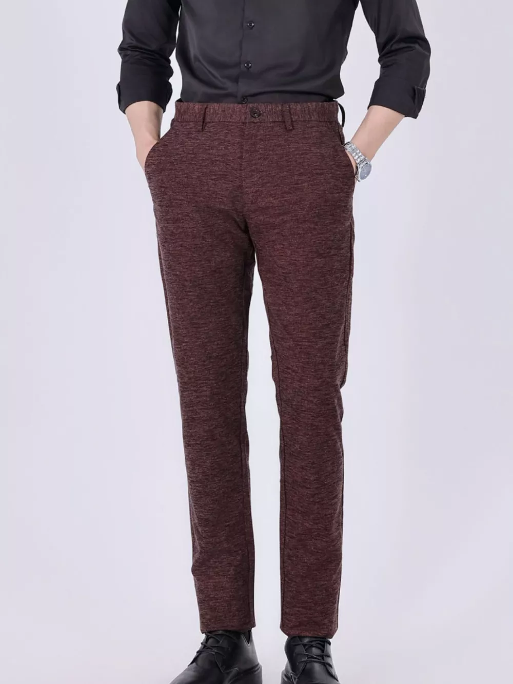 Men's Textured Slim-Fit Pants