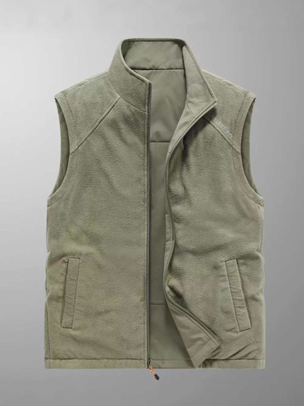 Men's Plus Size Zip Up Fleece Vest, image 4