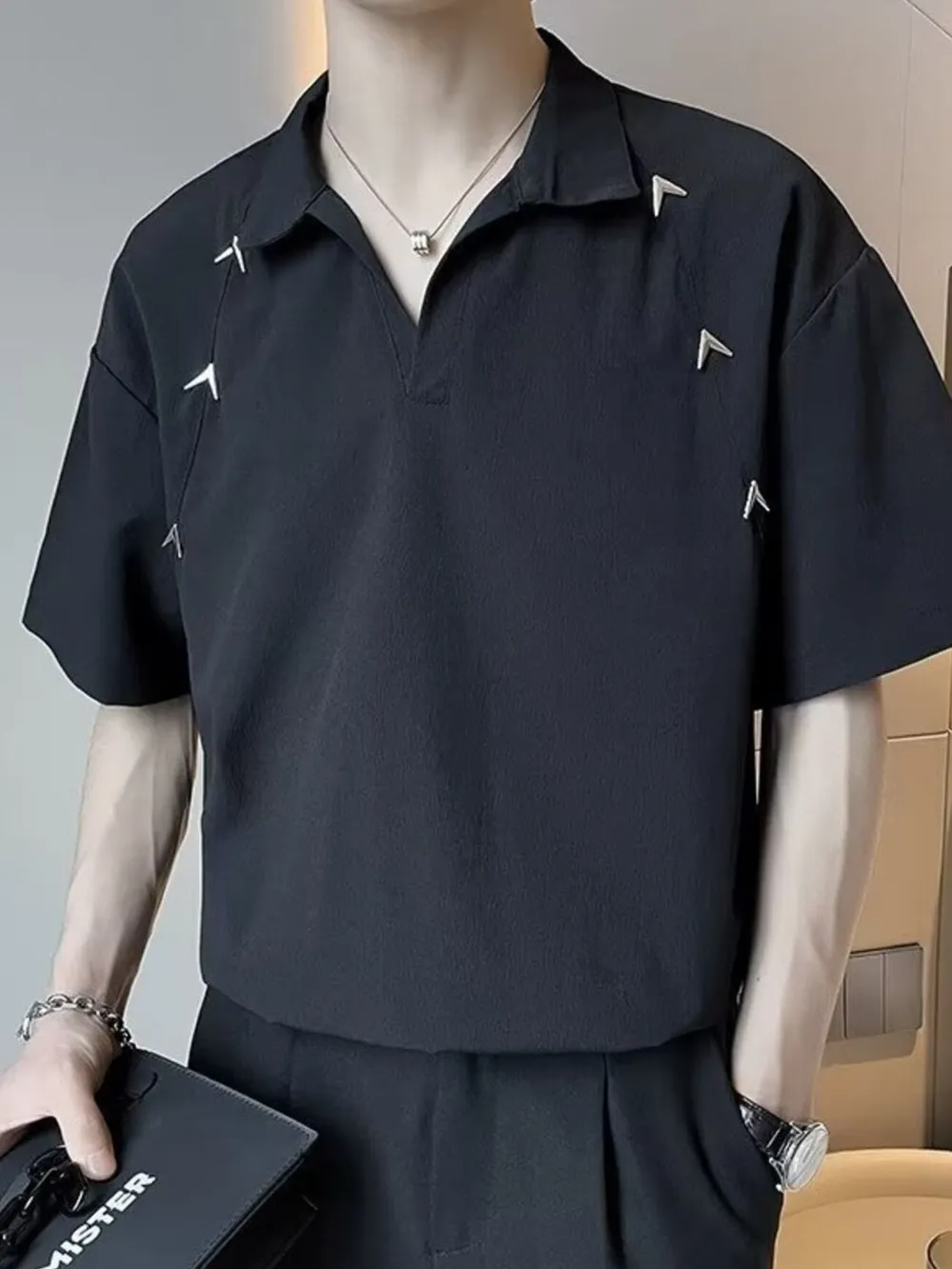 Men's Plus Size Collared Neck Short Sleeve Polo