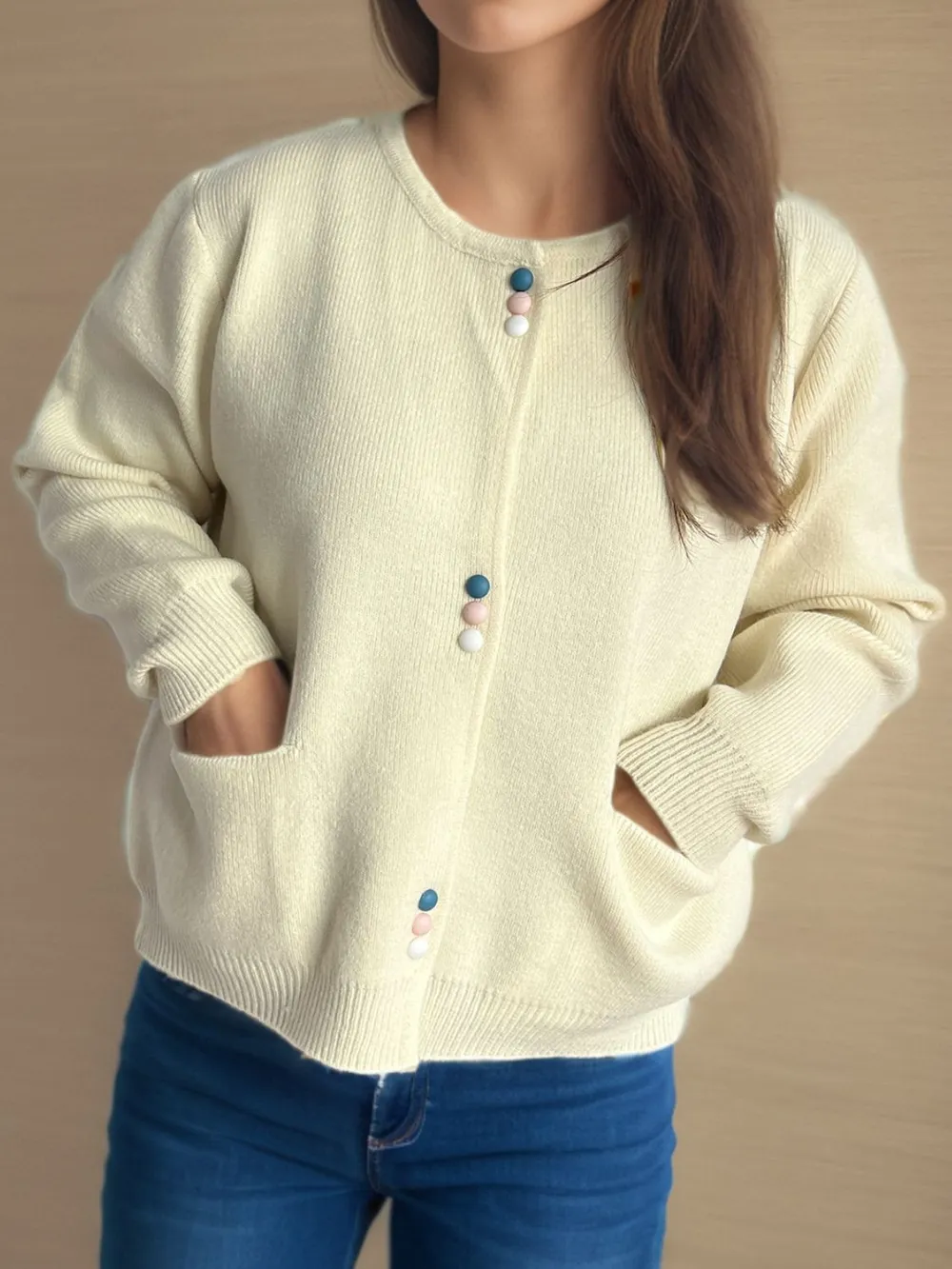 Button Down Long Sleeve Cardigan with Pockets, image 15