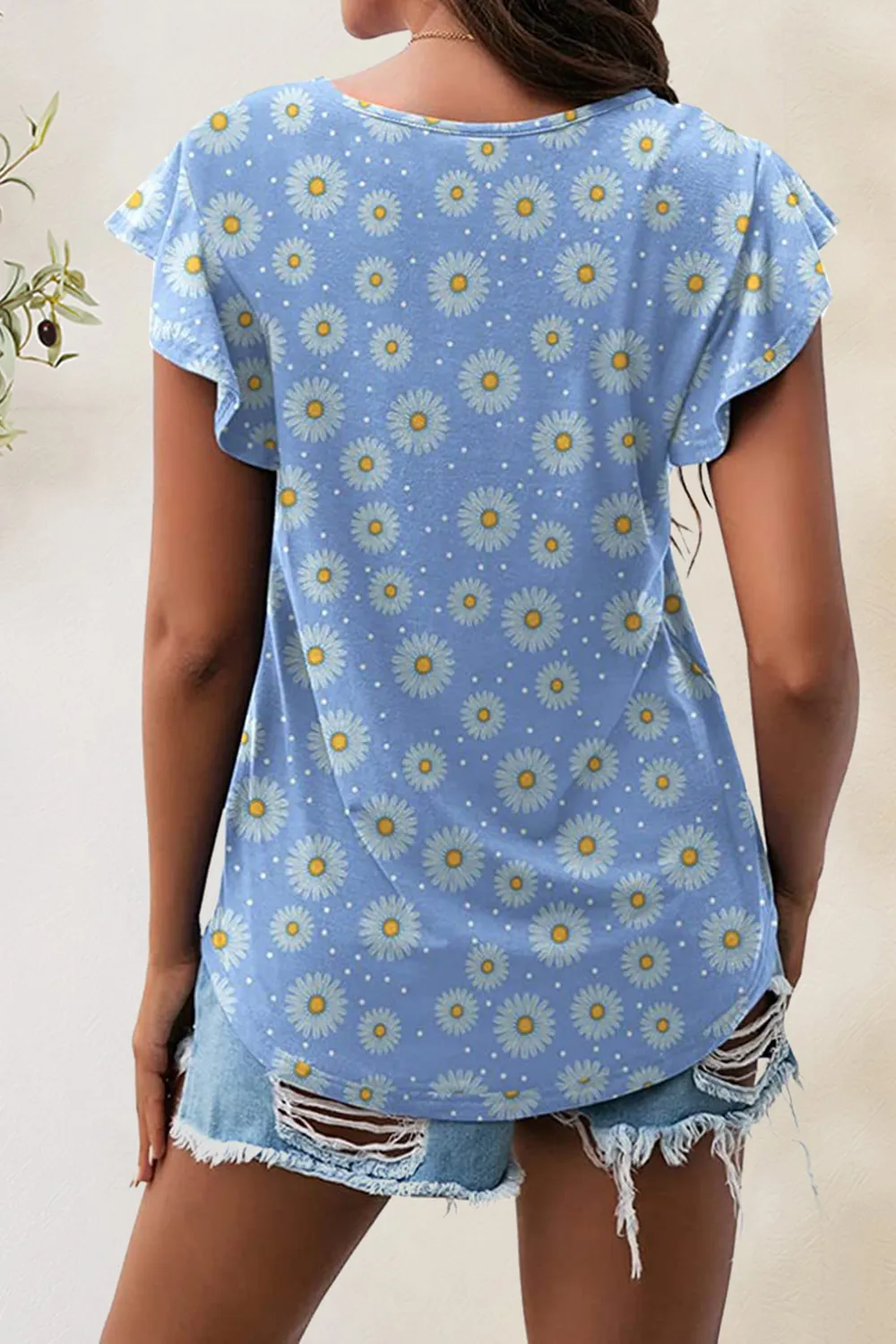 Printed Round Neck Short Sleeve T-Shirt, image 4