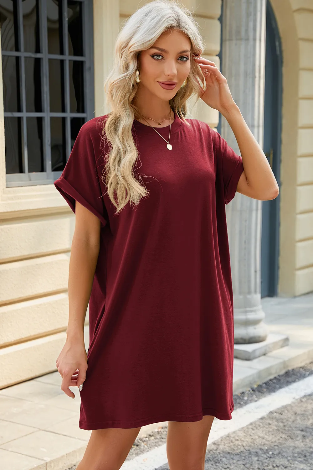 Short Sleeve Mini Dress with Pockets, image 4
