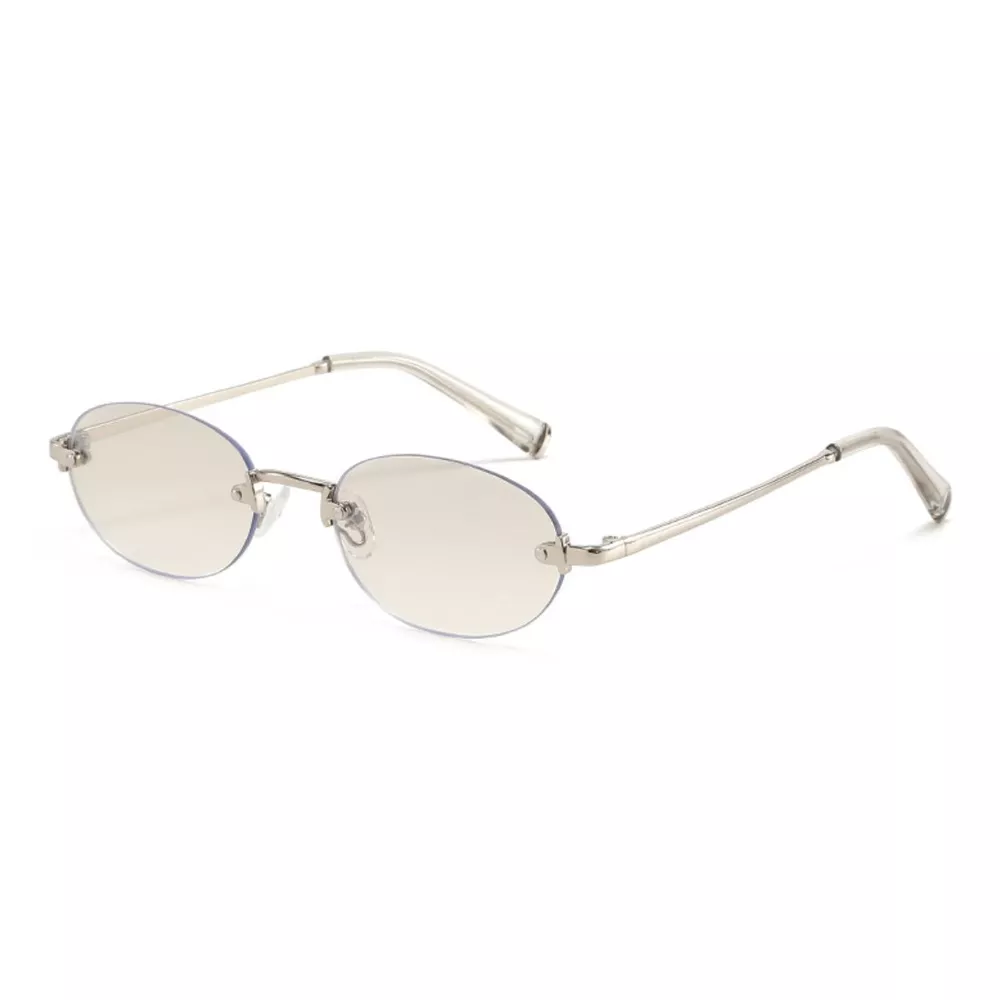 Vintage Oval Rimless Sunglasses, image 8