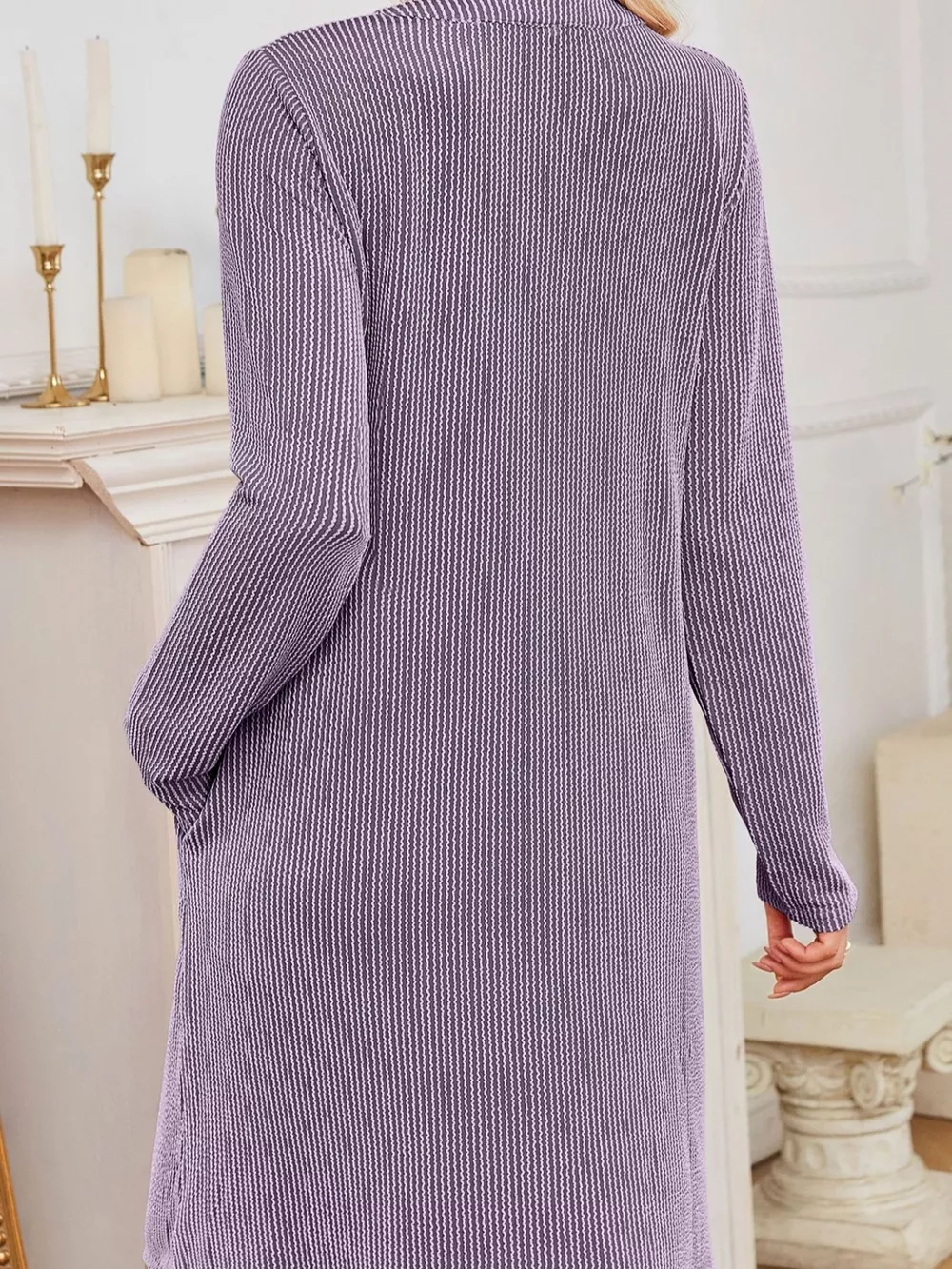 Casual Ribbed Knit Long Sleeve Dress, image 26