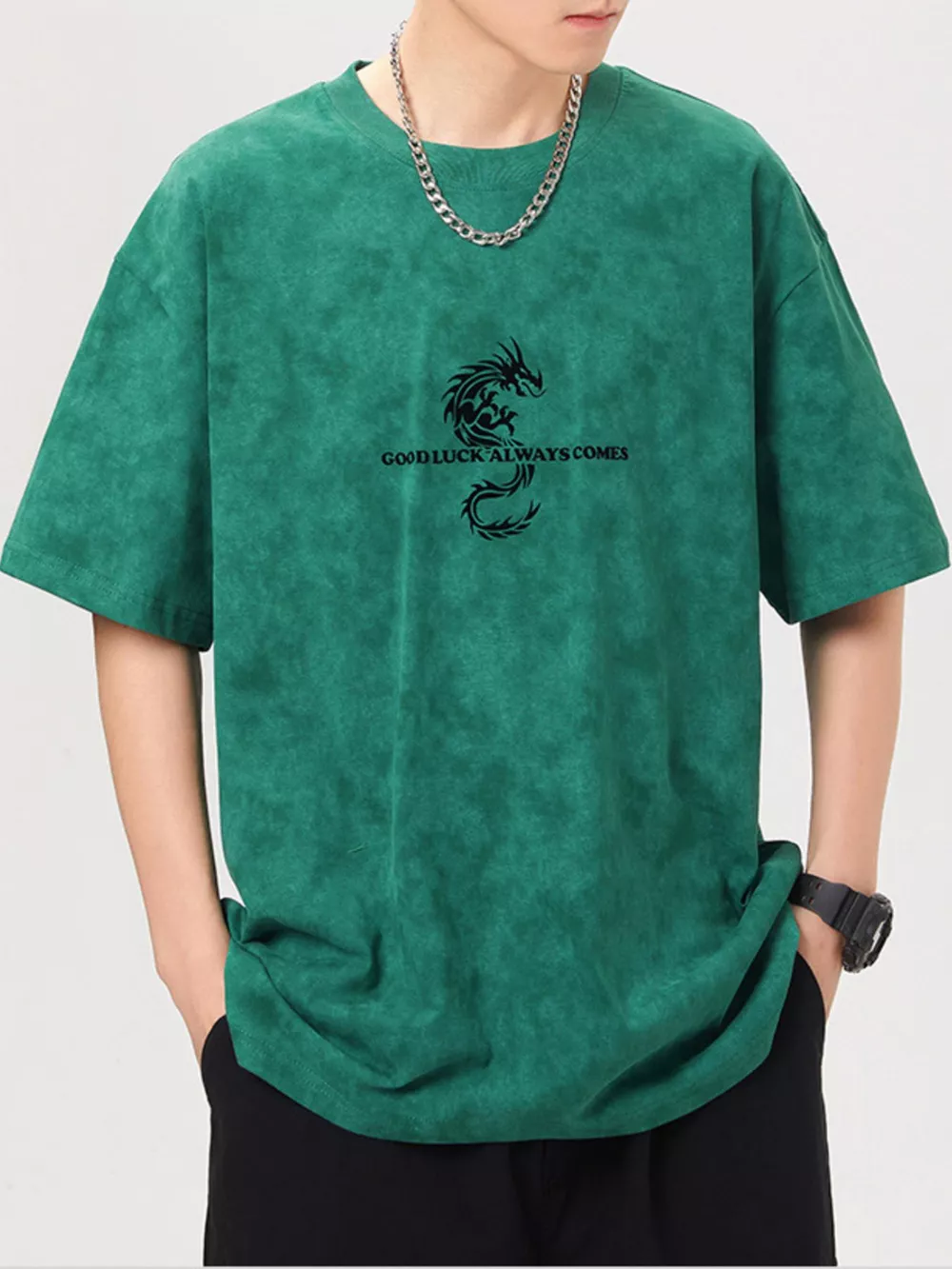 Men's Plus Size Round Neck Short Sleeve T-Shirt, image 4