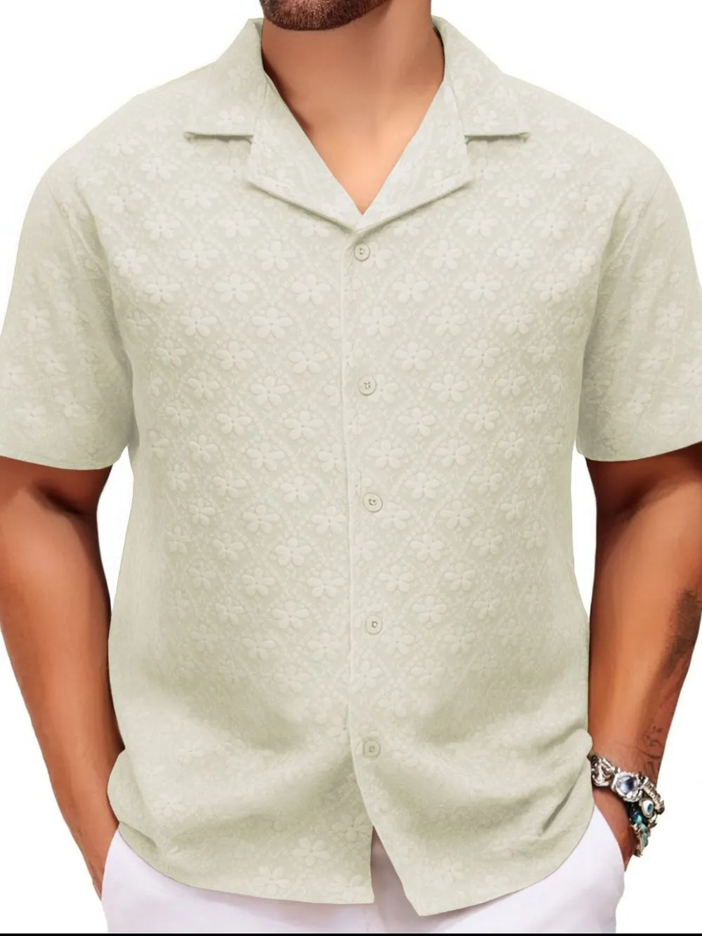 Men's Plus Size Button Down Short Sleeve Shirt, image 4