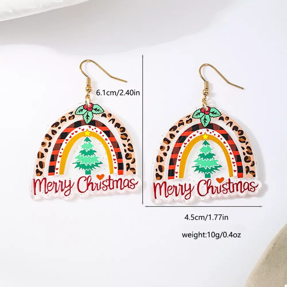 Christmas Rainbow Dangle Earrings, image 5